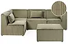 Modul Ecksofa 4-Sitzer LEMVIG mit Ottomane Cord Grün rechtsseitig