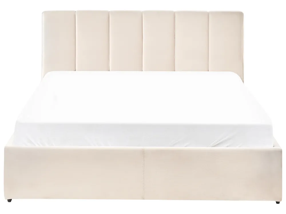 Ottoman Bed DREUX Velvet Light Beige 140 x 200 cm (EU Double)_1012257