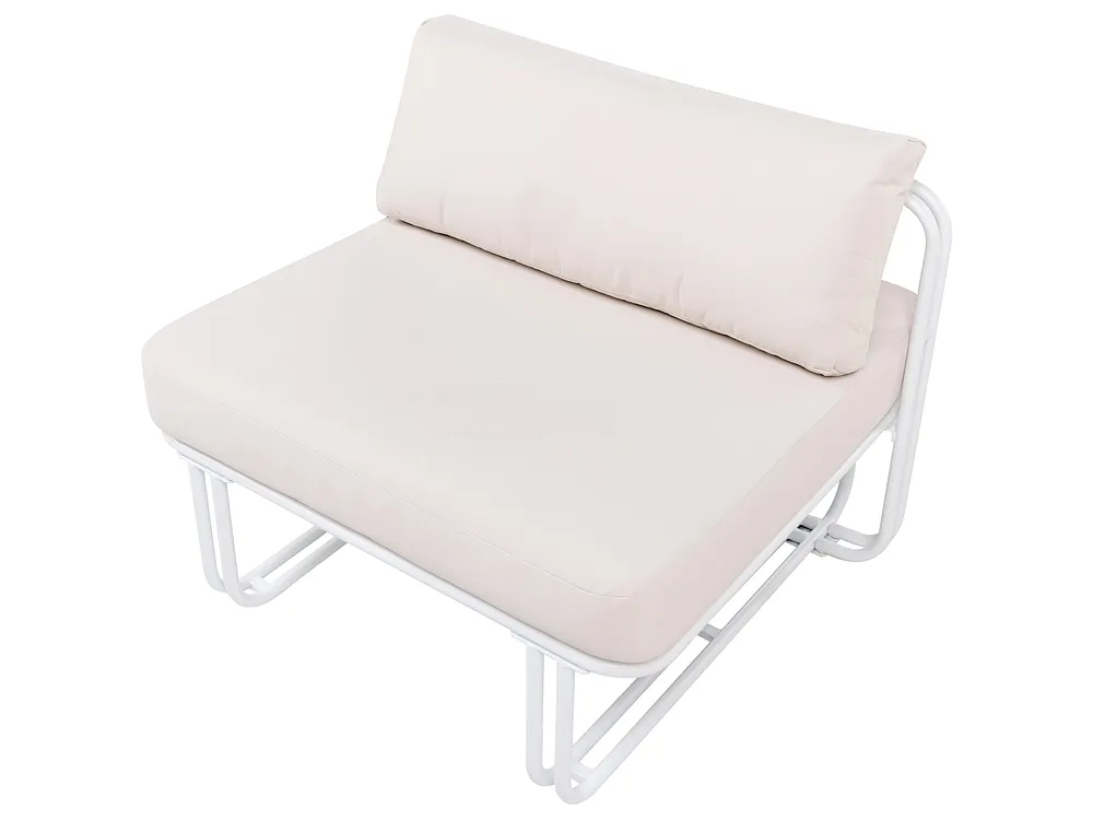 Garden Lounge Set with Table and Ottoman 3 Seater CAMEROTA  Metal White_1159155