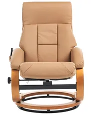 Massagestuhl FORCE mit Fußstütze Kunstleder Sandbeige_697893