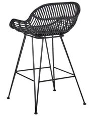 Set mit 2 Barstühlen TERRELL Rattan Schwarz_1072293