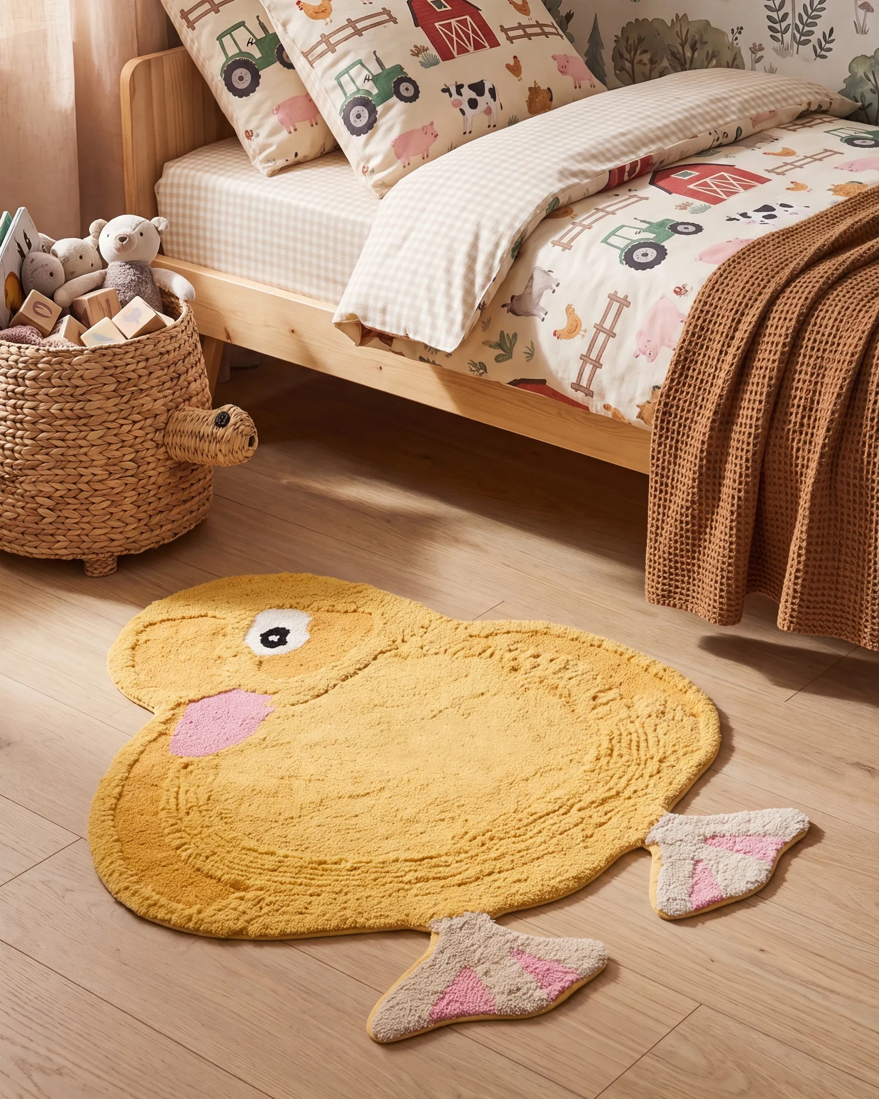 Kinderteppich DUCKIE Gelb 95 x 120 cm Baumwolle_1108043
