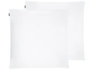 Kopfkissen 2er Set FELDBERG Hoch 80 x 80 cm Entenfedern und Daunen Weiß_1020394