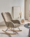Fauteuil à bascule AKRA Fourrure synthétique Taupe