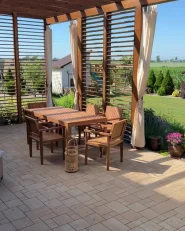 Set of 4 Garden Chairs BARATTI Acacia Wood Brown_976403