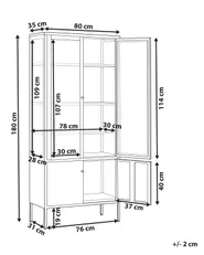 Glass Display Cabinet OXTED 80 cm Metal Black_850464