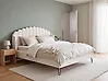 Bett mit Lattenrost Bouclé AMBILLOU 140 x 200 cm Cremeweiß
