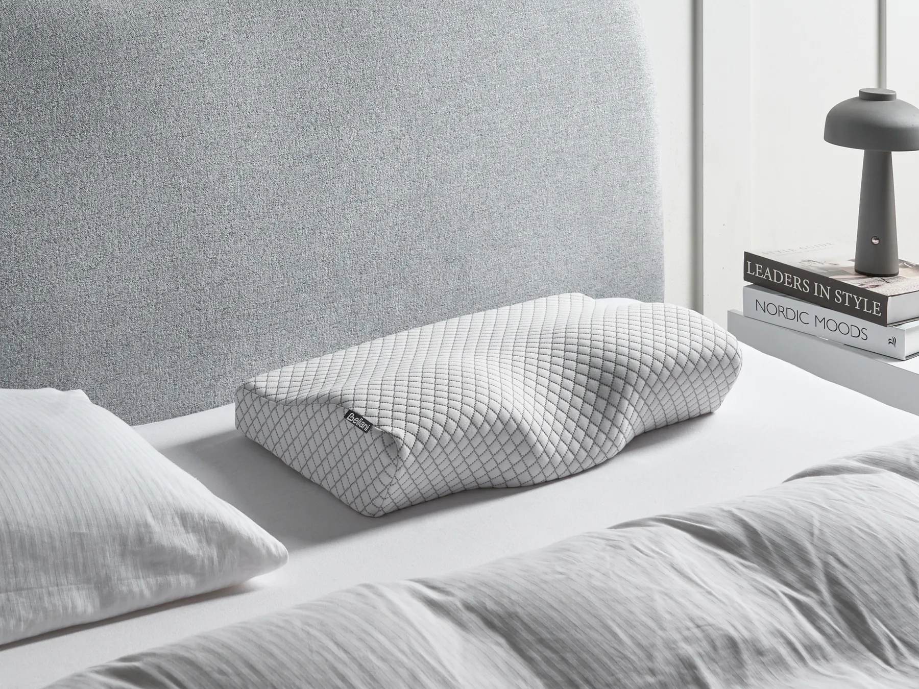 Bed Pillow ELGON Low 30 x 50 cm Memory Foam White_1007998