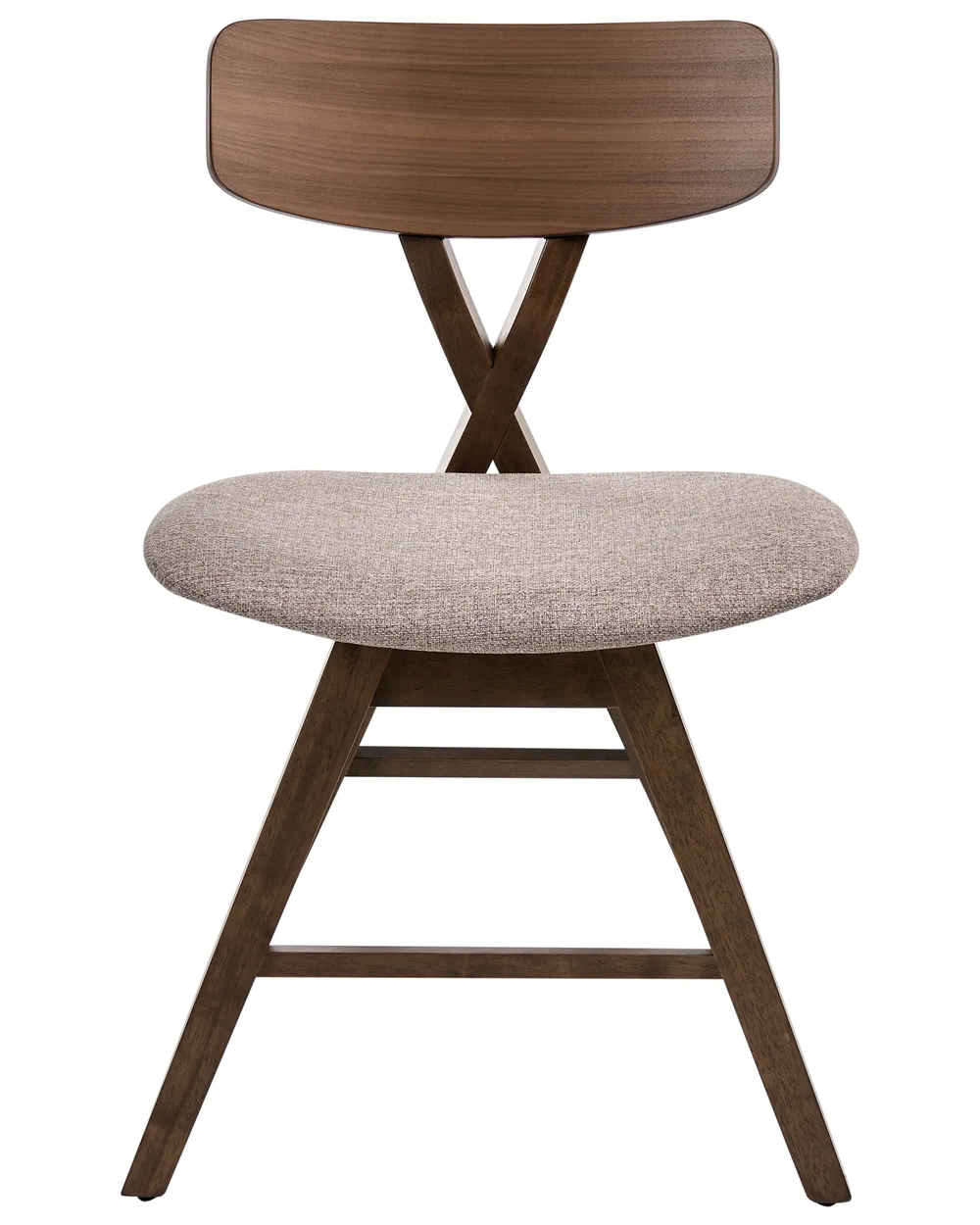 Esszimmerstuhl 2er Set LELAND Holz Braun / Taupe_1065928