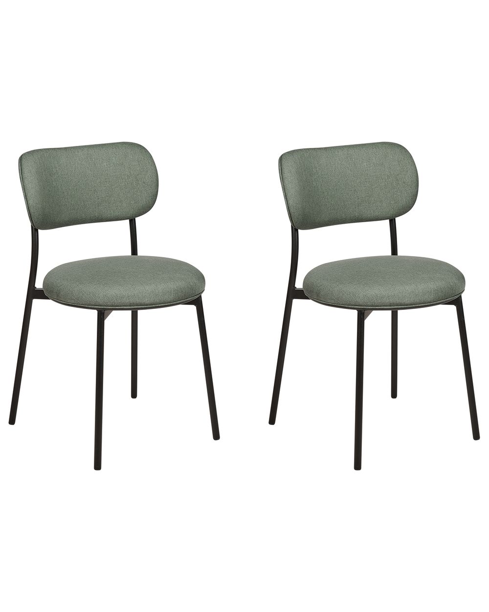 Set of 2 Dining Chairs CASEY Fabric Dark Green
