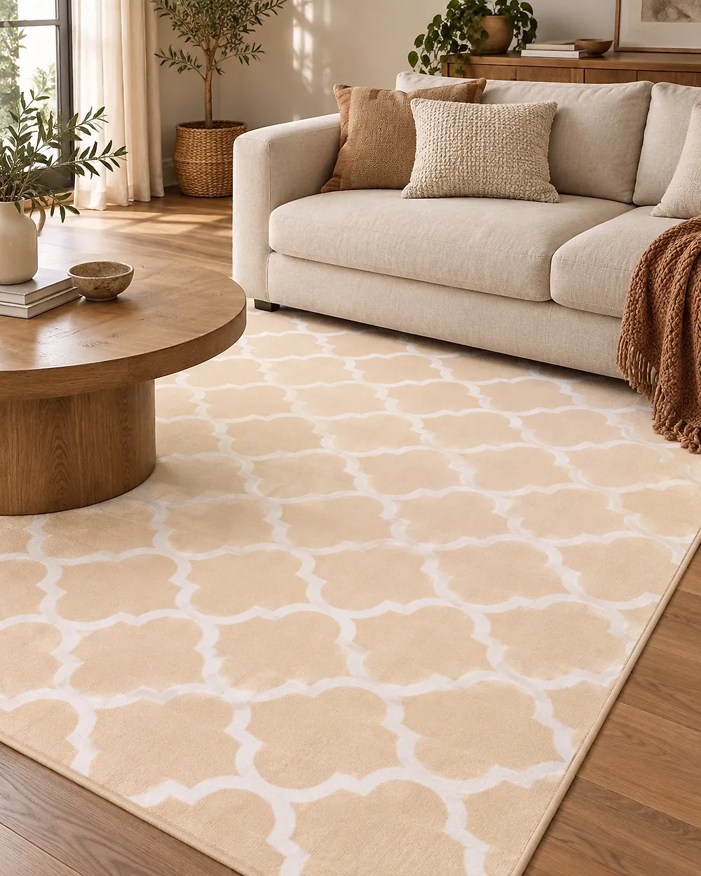 Outdoorteppich AKSU Beige 140 x 200 cm Zweiseitig