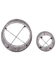 Set mit 2 Blumentöpfen BRODIEA 26/45 cm Polyrattan Hellbraun_914455