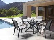 Gartentisch MALETTO 120 cm 120 cm Glas Schwarz_956890