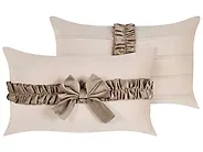 Dekokissen 2er Set BELLE 30 x 50 cm Samtstoff Hellbeige Ohne Muster_1168717