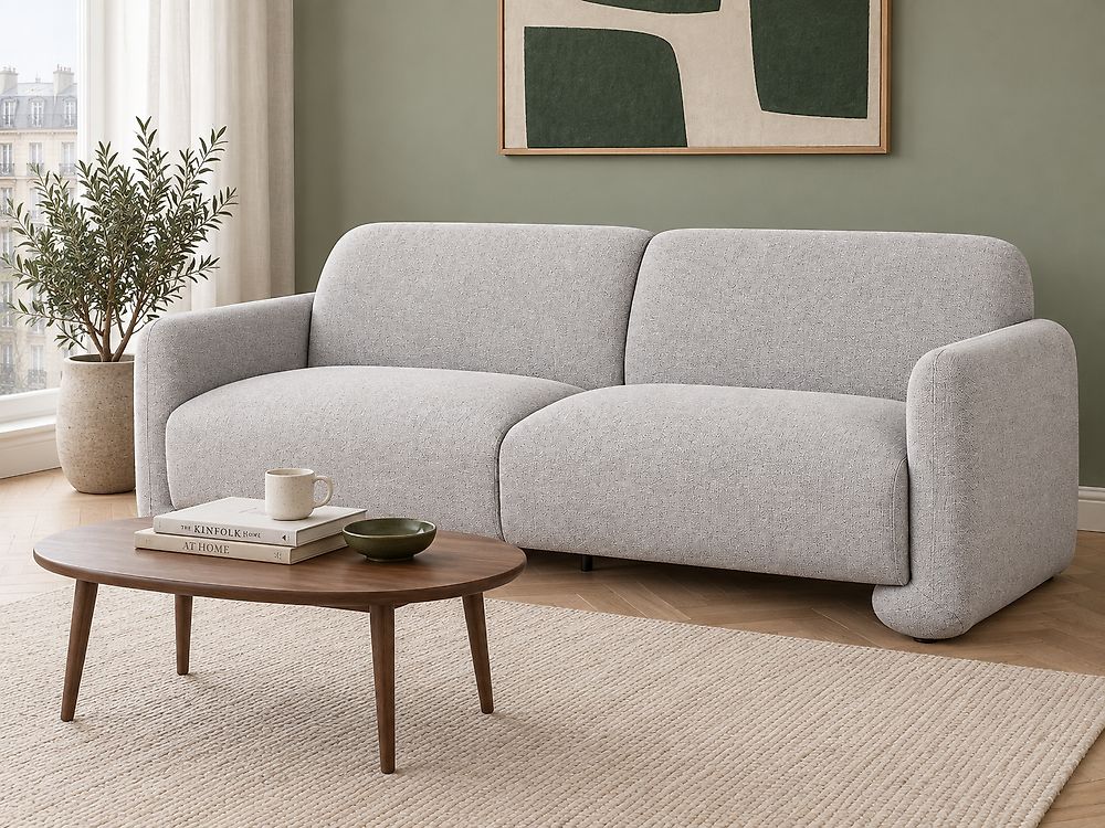 Sofa 3-Sitzer SALAND Stoff Grau