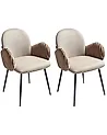 Esszimmerstuhl 2er Set AMITY Stoff Taupe