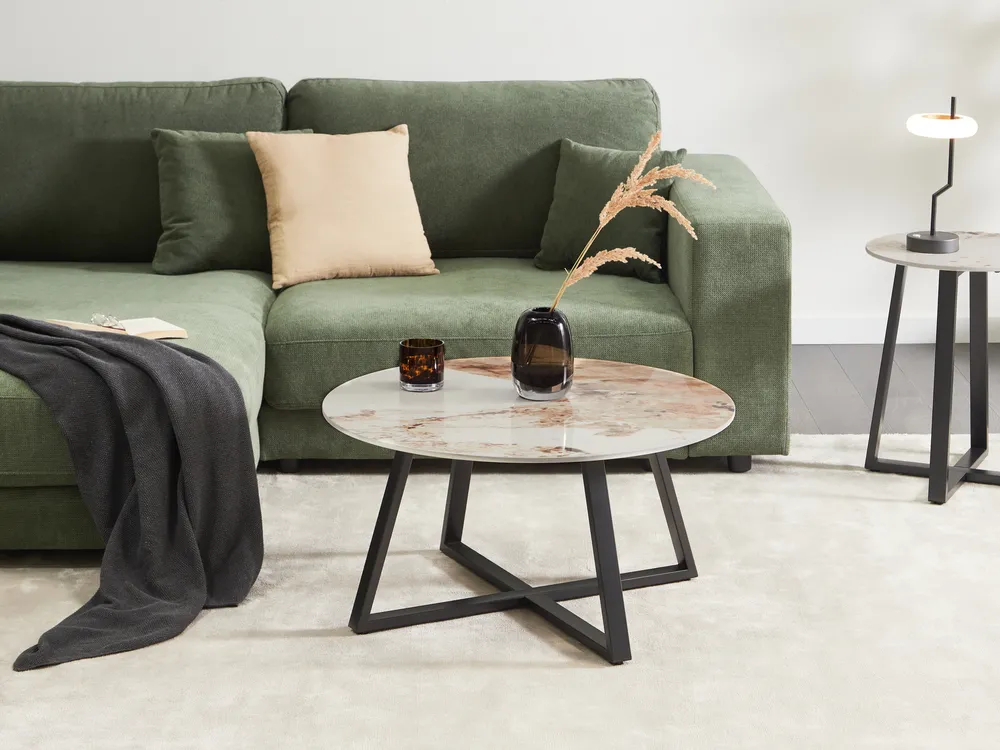 Couchtisch IVINS Keramik Weißer Marmor
