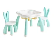 Kids Table with Chairs BUNYAN White/ Blue_1124338