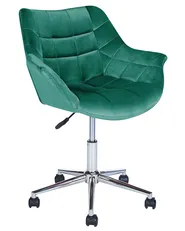 Schreibtischstuhl LABELLE Samtstoff Smaragdgrün_854989