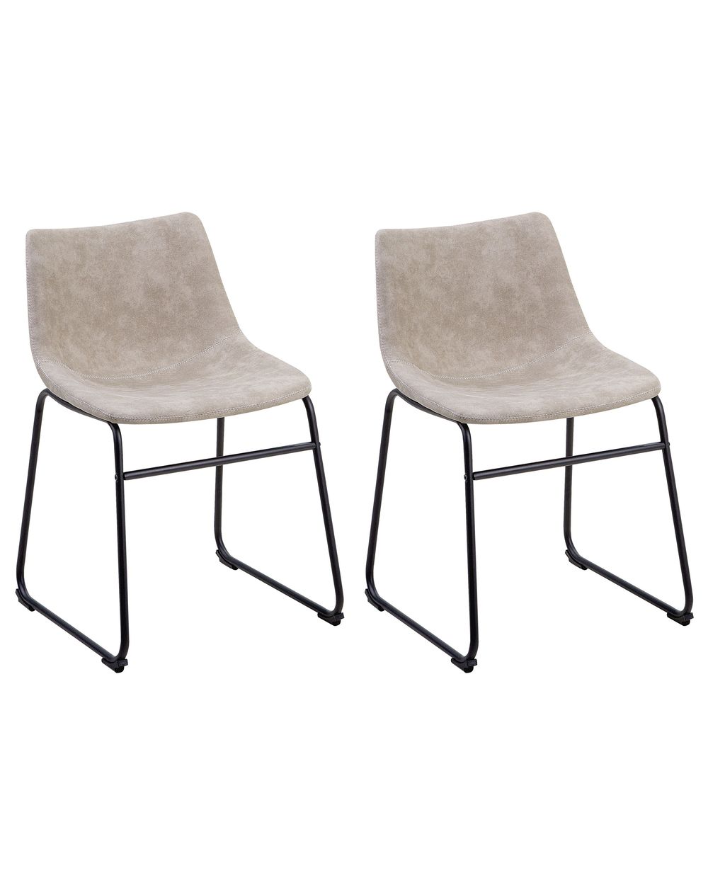 Set of 2 Dining Chairs BATAVIA Fabric Beige