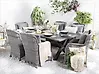 Gartenmöbel Set 6-Sitzer CASCAIS inkl. Kissen Polyrattan Grau