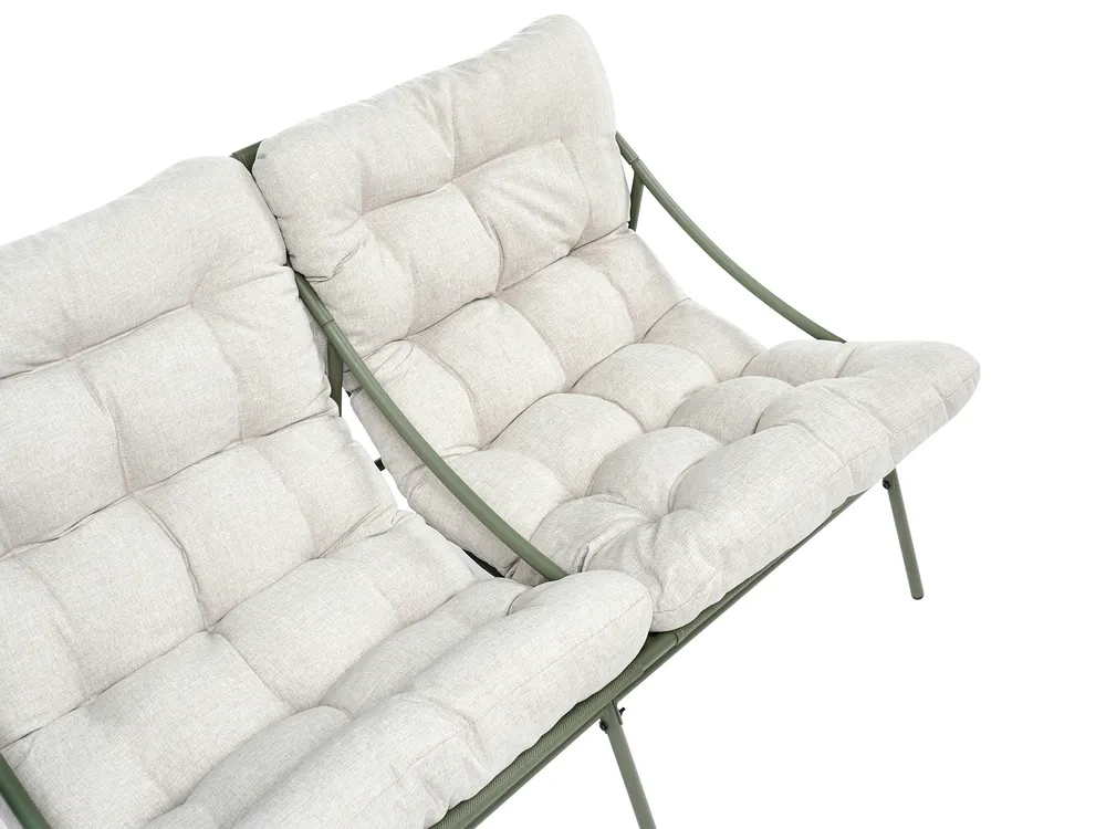 Lounge Set mit Tisch 4-Sitzer MOLVENO Metall Beige / Grün_1070482