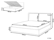 Postelja s prostorom za shranjevanje BAJONNA Žamet Bež 160 x 200 cm_871279