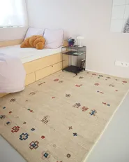 Rug SULUCA Beige 140 x 200 cm Gabbeh Wool_1048156