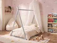 Kinderbett Tipi Kiefernholz SAURAT 90 x 200 cm Grau_1178855
