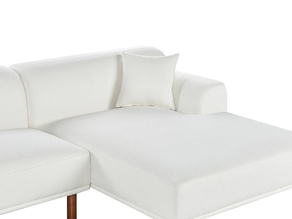 Ecksofa 3-Sitzer HOLT mit Ottomane Bouclé Weiß linksseitig_959473