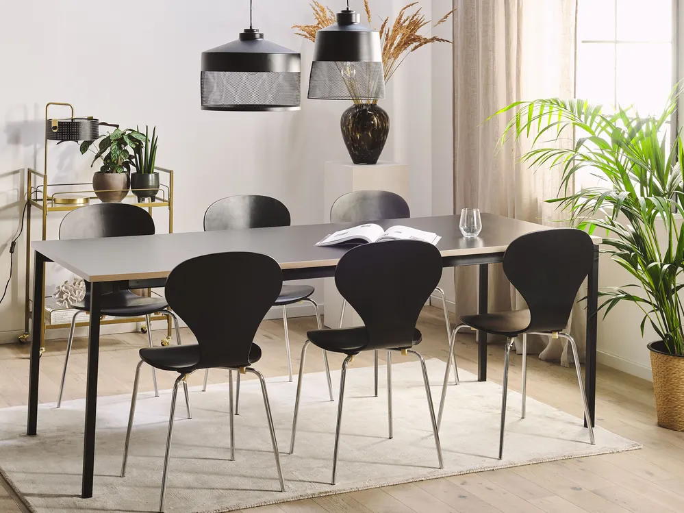 Ausziehbarer Esstisch AVIS Schwarz 140/190 cm 90 cm