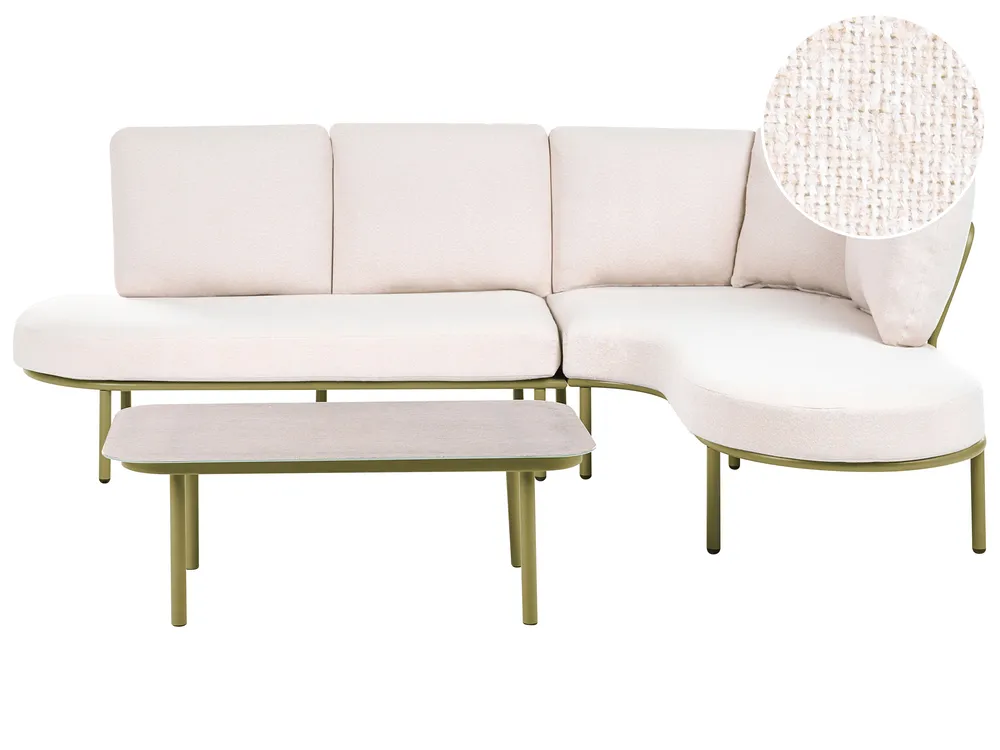Gartensofa mit Tisch 4-Sitzer POLLINA Metall Grün
