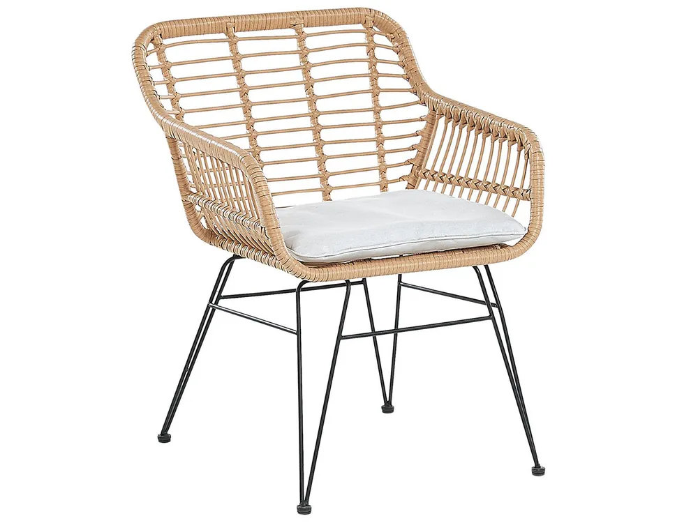 Bistro Set inkl. Kissen TRESTINA Polyrattan Hellbraun_781699