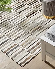 Vloerkleed KULALAR Beige 160 x 230 cm Leer_1179778