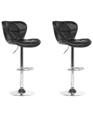 Set mit 2 Barstühlen VALETTA drehbar Kunstleder Schwarz_782056
