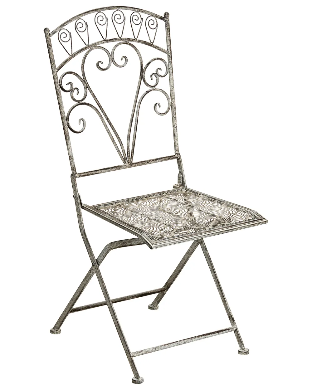 Gartenstuhl 2er Set NURRA klappbar Metall Grau_1002686