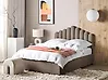 Bett mit Stauraum VINCENNES Samtstoff Taupe 140 x 200 cm