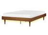 Bett mit LED TOUCY 140 x 200 cm Braune Esche