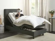 Adjustable Bed Fabric CASTELLAN 80 x 200 cm (EU Small Single) Dark Grey_987327