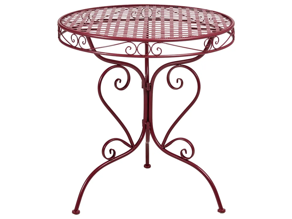 Outdoor Bistrotisch ALBINIA 70 cm 70 cm Metall Burgunderrot