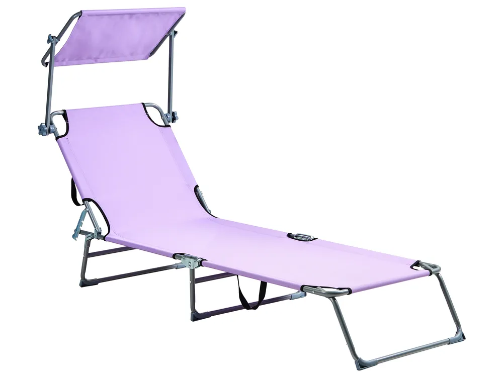 Sonnenliege FOLIGNO mit Relaxfunktion Metall Violett