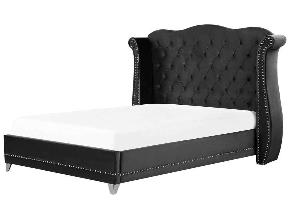 Bed Velvet AYETTE 180 x 200 cm (EU Super King) Black