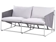 Gartensofa 2-Sitzer PONTE Metall Grau_1013563