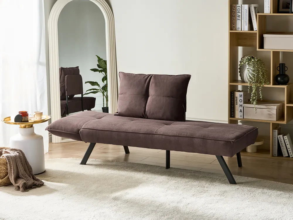 Linksseitige Chaiselongue ROCAMADOUR Stoff Braun_1029267