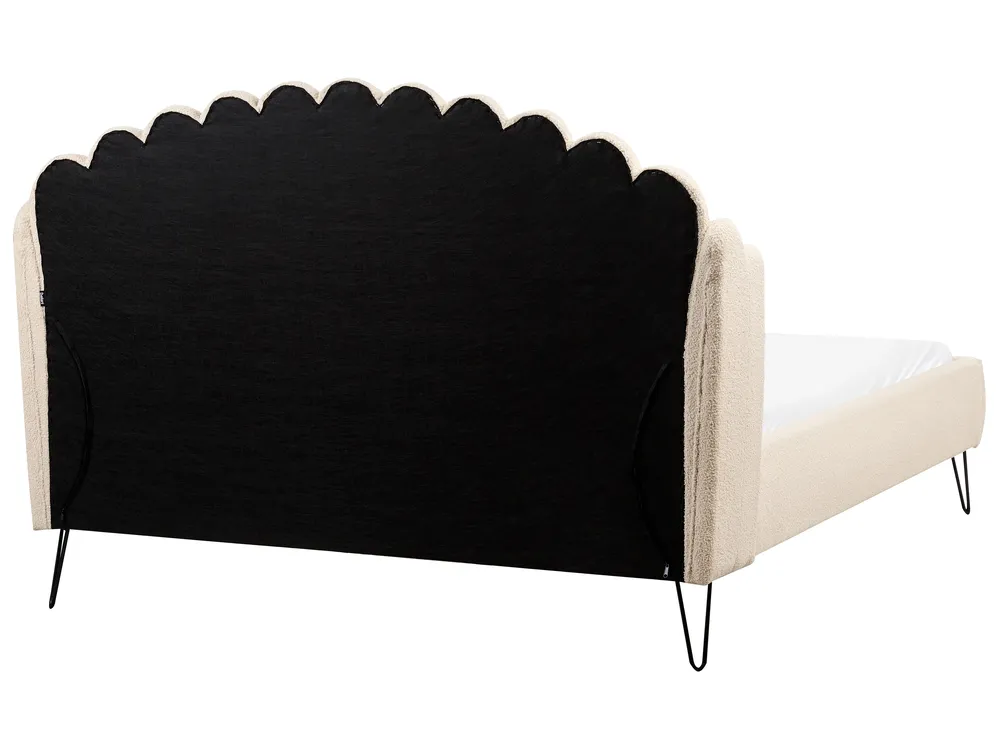 Bett mit Lattenrost Bouclé AMBILLOU 140 x 200 cm Beige_967214