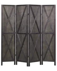 Raumteiler 4-teilig RIDANNA 163 cm 170 cm Dunkelbraun_874085