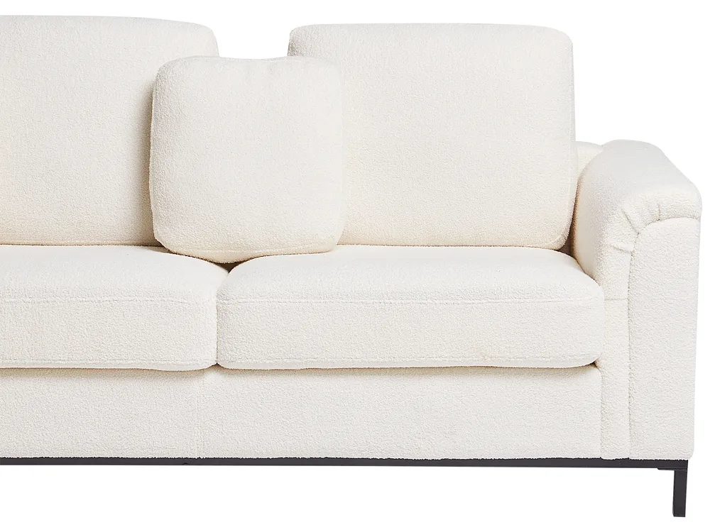 Corner Sofa 5 Seater OSLO with Ottoman Boucle White Right Hand_946749