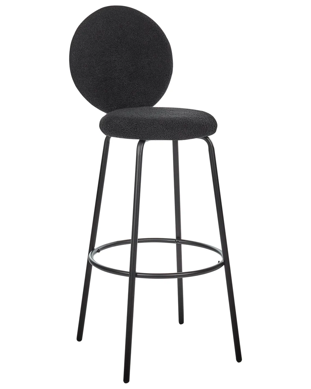 Set of 2 Bar Chairs EMERY Boucle Black_915929