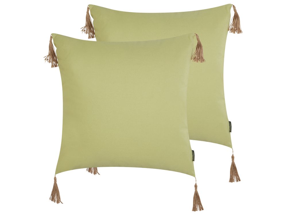 Lot de 2 coussins décoratifs CHMISTAR 45 x 45 cm Vert Unicolore