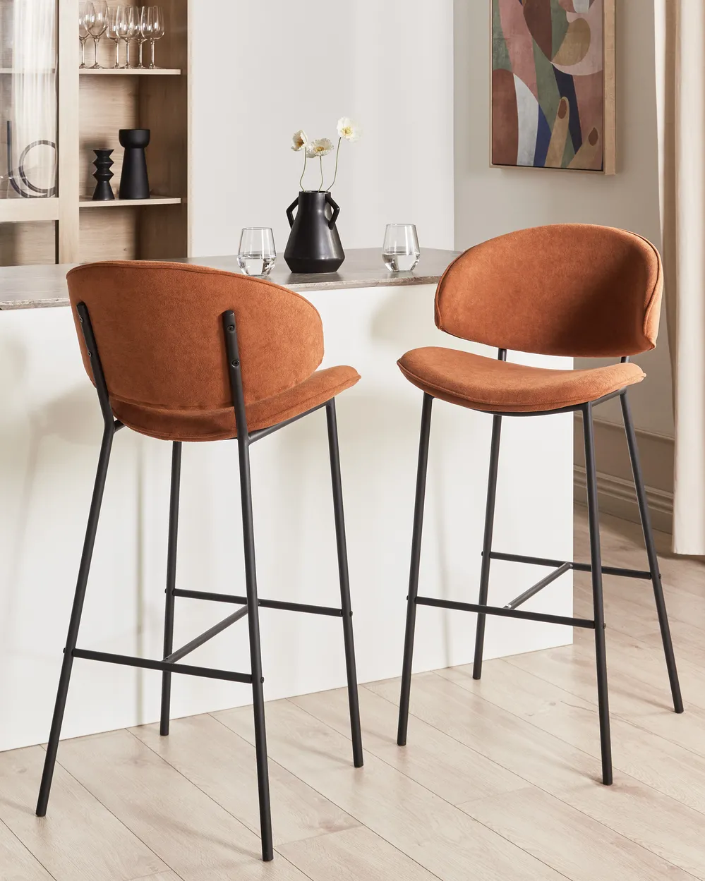 Set mit 2 Barstühlen KIANA Orange